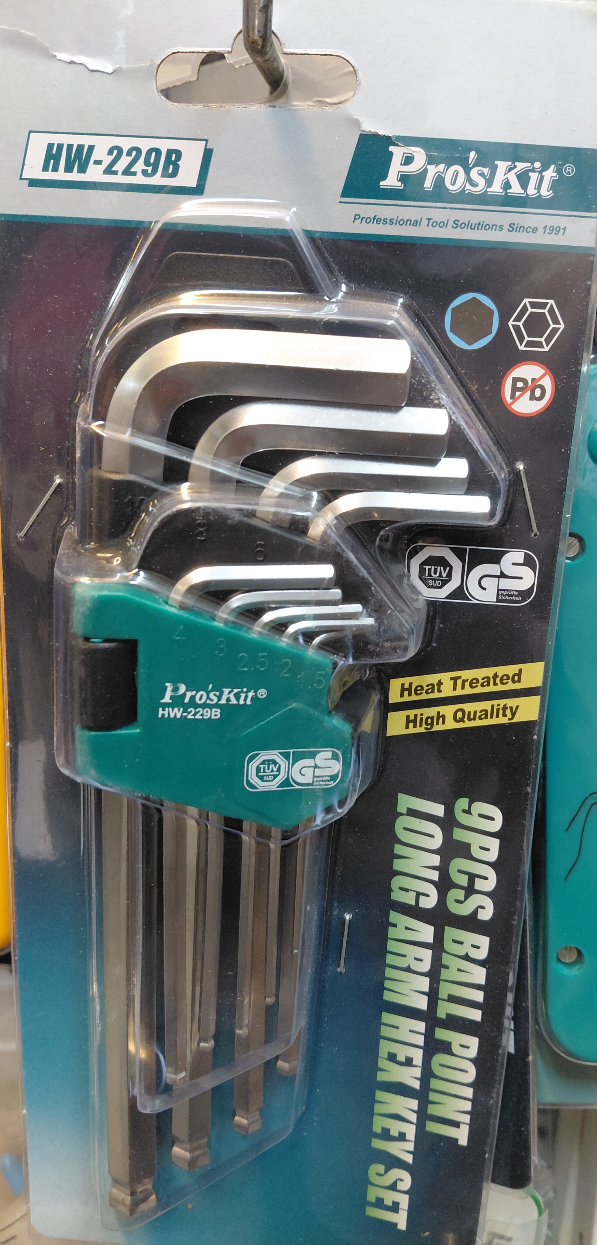 آچار آلن پروسکیت مدل HW-229B مجموعه ٩ عددی